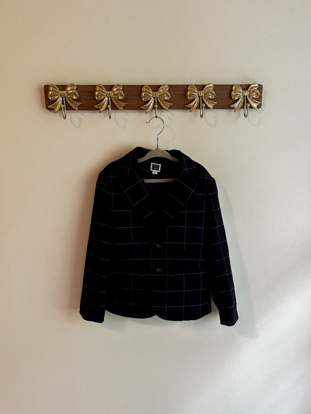 Janie and Jack Boys Size 6 Navy Windowpane Suit Coat